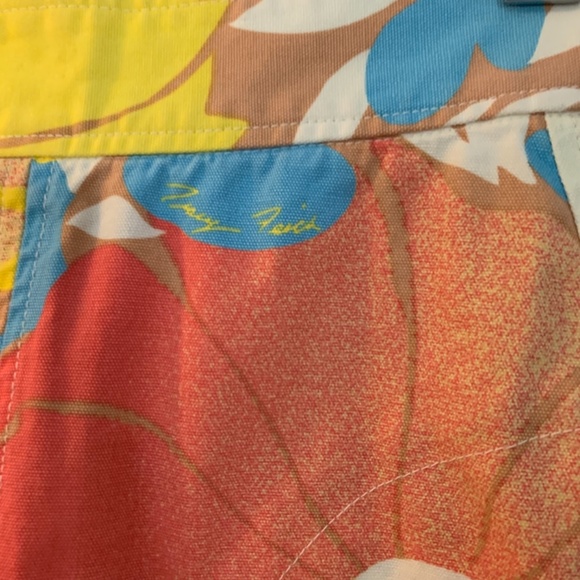 Retro bold floral print cotton mini skirt Tracy Feith - Picture 2 of 4